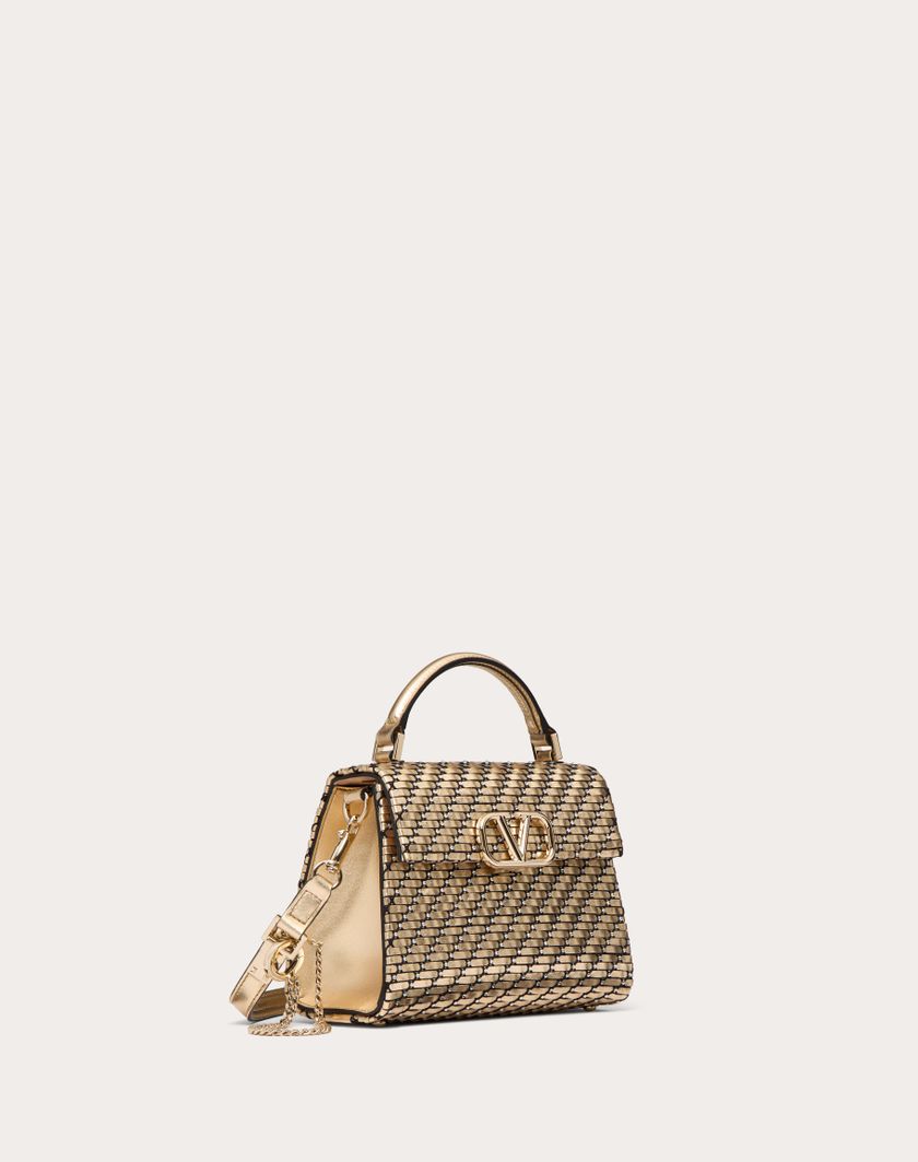 Valentino Handbags Borsa A Mano Mini Valentino Garavani Vsling Intrecciata per Donna in Oro/crystal | Valentino IT Promozione Limitata