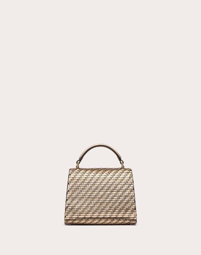 Valentino Handbags Borsa A Mano Mini Valentino Garavani Vsling Intrecciata per Donna in Oro/crystal | Valentino IT Promozione Limitata