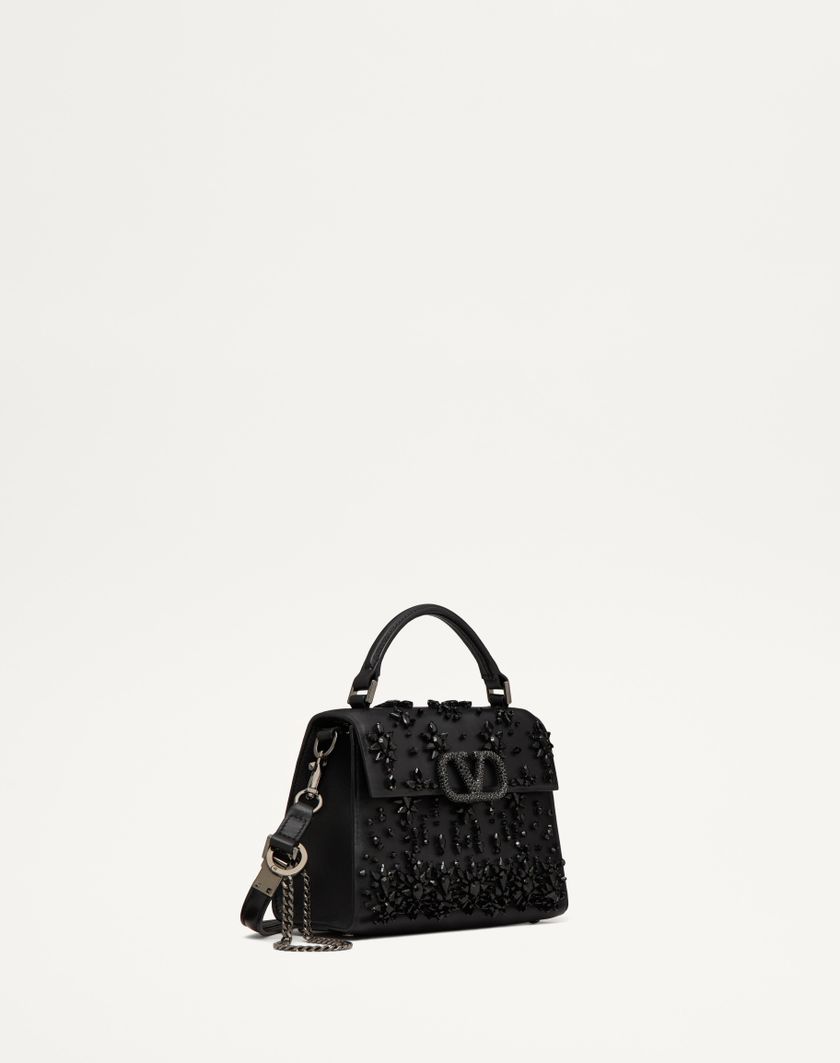 Valentino Handbags Borsa A Mano Mini Valentino Garavani Vsling Ricamata per Donna in Nero/rutenio | Valentino IT Shopping Online