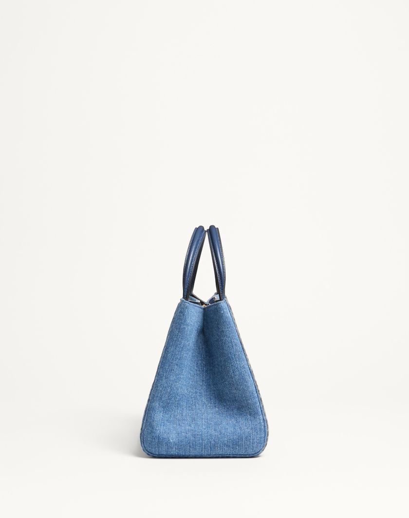 Valentino Handbags Borsa A Mano Media Valentino Garavani Alltime In Denim Con Tracolla Nastro Ricamato per Donna in Denim/worker/multicolor | Valentino IT Presa