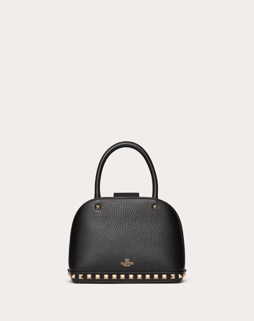 Valentino Handbags Borsa Piccola A Mano Valentino Garavani Rockstud In Vitello Granato per Donna in Nero | Valentino IT Saldi