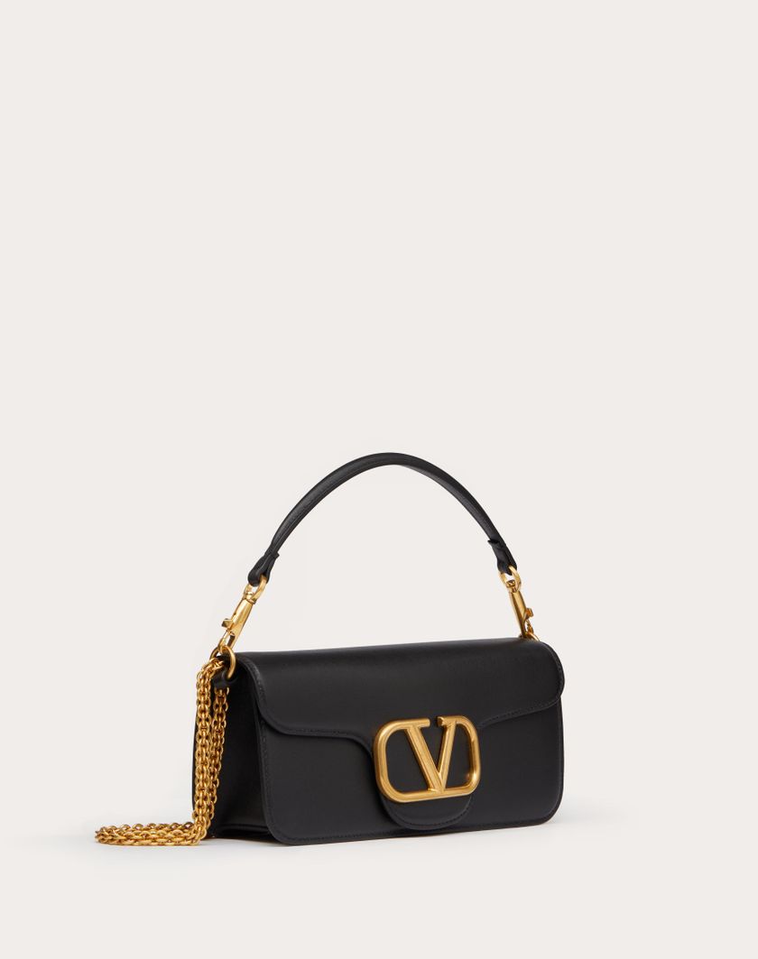 Valentino Handbags Borsa A Spalla Valentino Garavani Locò In Vitello per Donna in Nero | Valentino IT In Saldo