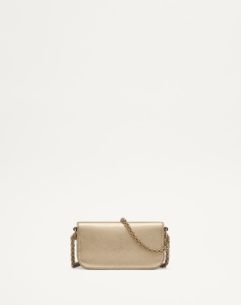 Valentino Handbags Borsa Piccola A Spalla Valentino Garavani Valentino Garavani Locò In Karung Metallizzato per Donna in Platino/beige/crystal Gold | Valentino IT Moda