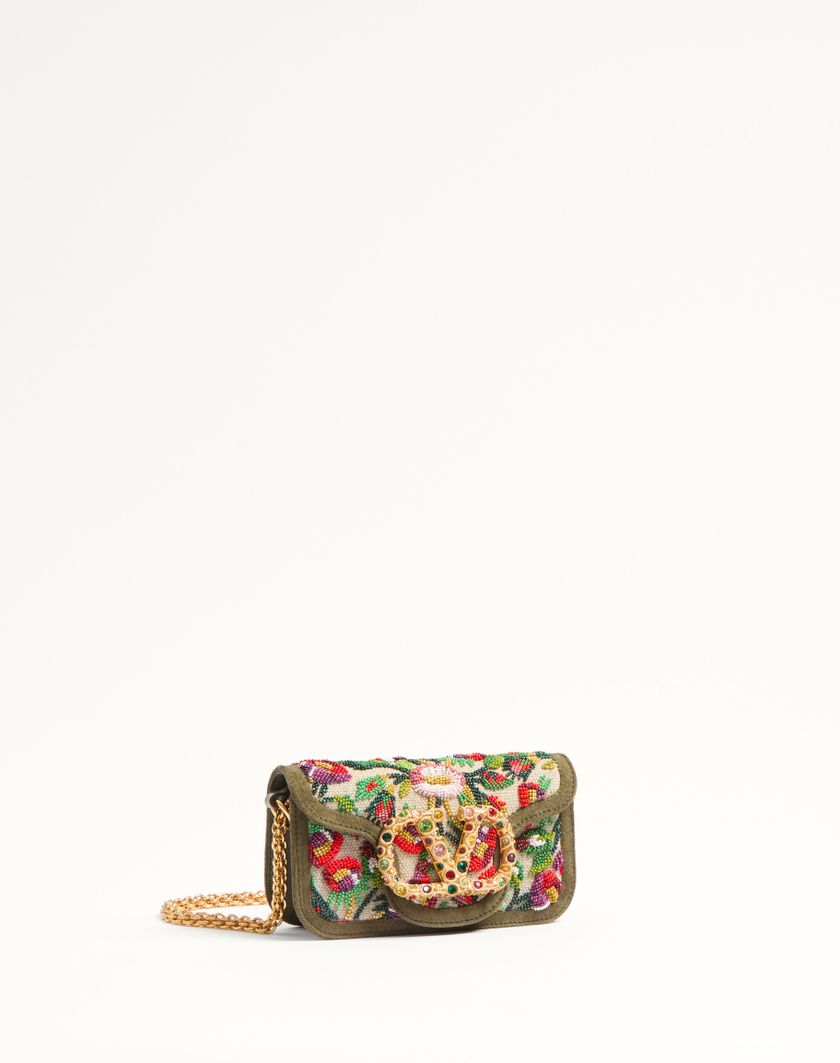 Valentino Handbags Borsa Piccola A Spalla Valentino Garavani Locò Ricamata Con Logo Gioiello per Donna in Naturale/multicolor | Valentino IT 2025