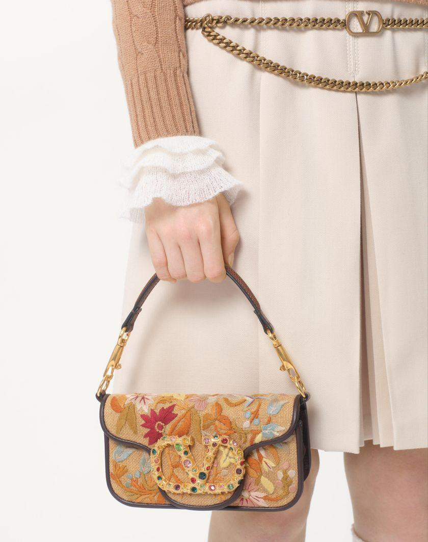 Valentino Handbags Borsa Piccola A Spalla Valentino Garavani Locò Ricamata Con Logo Gioiello per Donna in Multicolor/testa Di Moro/tabacco | Valentino IT In Linea
