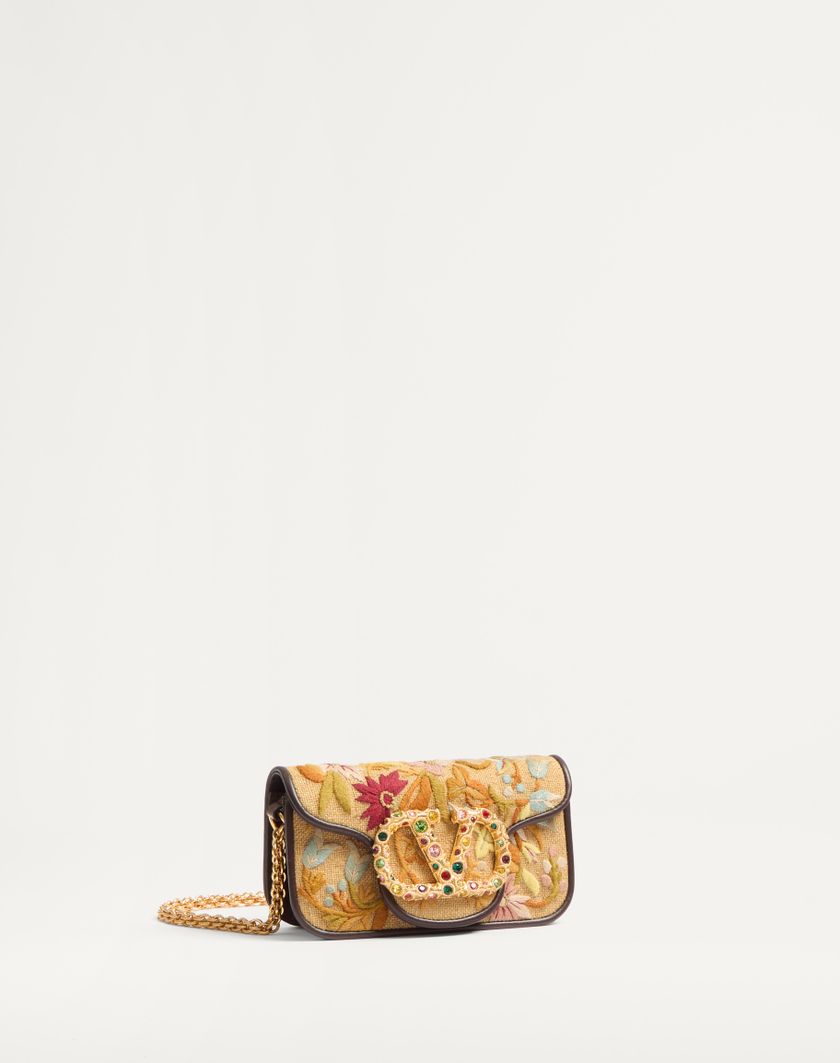 Valentino Handbags Borsa Piccola A Spalla Valentino Garavani Locò Ricamata Con Logo Gioiello per Donna in Multicolor/testa Di Moro/tabacco | Valentino IT In Linea