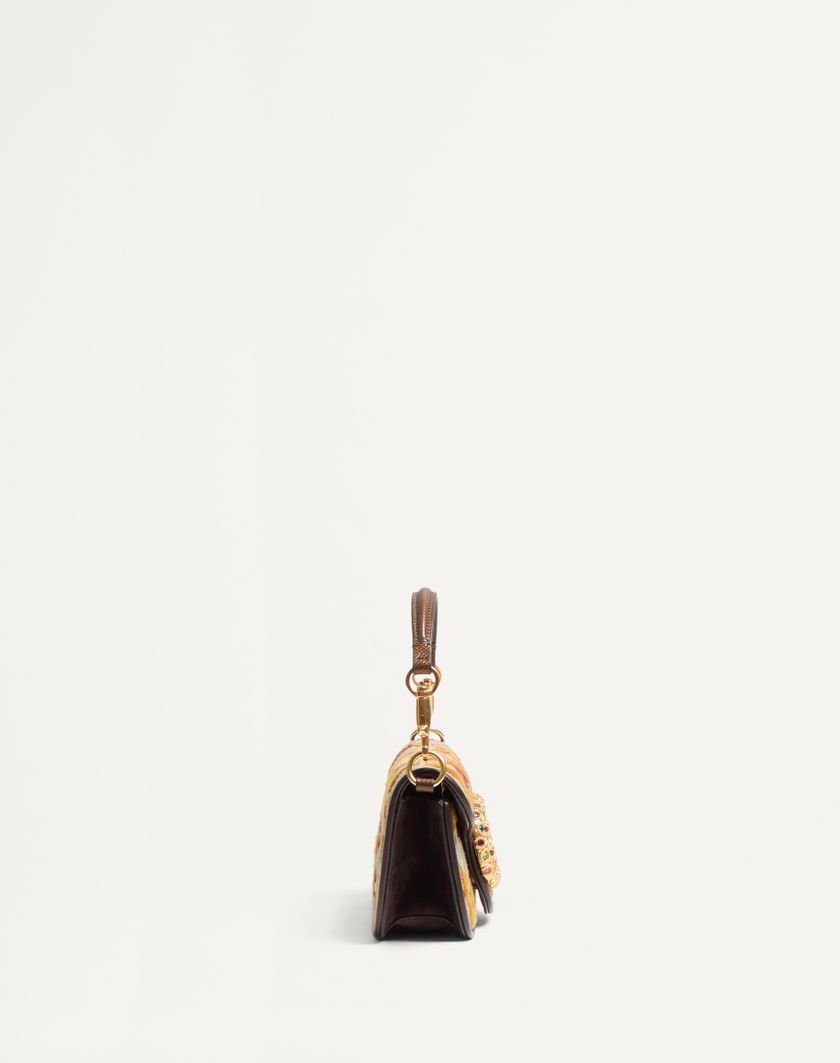 Valentino Handbags Borsa Piccola A Spalla Valentino Garavani Locò Ricamata Con Logo Gioiello per Donna in Multicolor/testa Di Moro/tabacco | Valentino IT In Linea