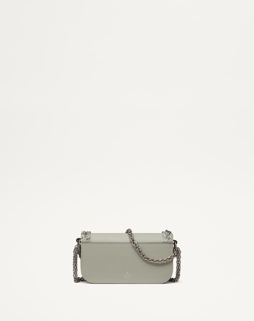 Valentino Handbags Borsa Piccola A Spalla Valentino Garavani Locò Ricamata per Donna in Crystal/grigio | Valentino IT Pezzi Unici