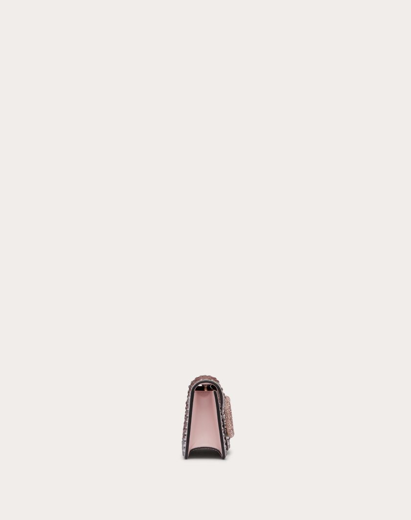 Valentino Handbags Borsa Piccola A Spalla Valentino Garavani Locò Con Strass per Donna in Crystal/rose Quartz/platino | Valentino IT Soddisfazione Garantita