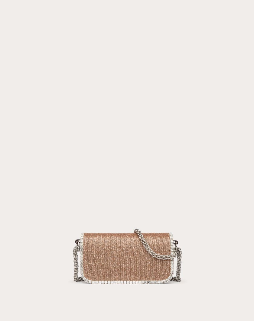 Valentino Handbags Borsa Piccola A Spalla Valentino Garavani Locò Ricamata per Donna in Crystal | Valentino IT Negozi Online