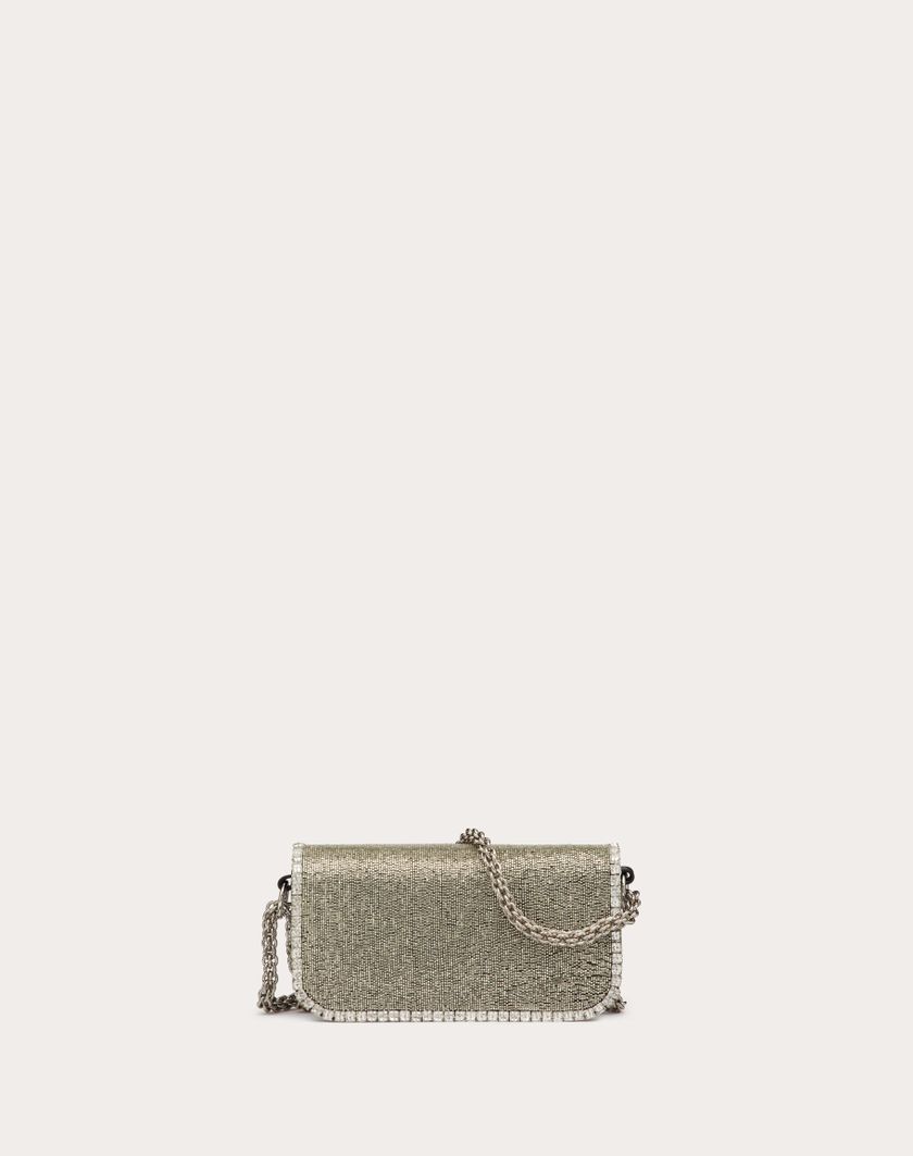 Valentino Handbags Borsa Piccola A Spalla Valentino Garavani Locò Ricamata per Donna in Silver/crystal | Valentino IT Acquista Ora