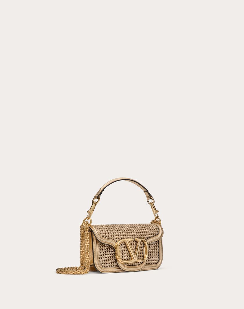 Valentino Handbags Borsa Piccola A Spalla Valentino Garavani Locò In Pelle Intrecciata Metallizzata per Donna in Oro | Valentino IT Fino Al -60%