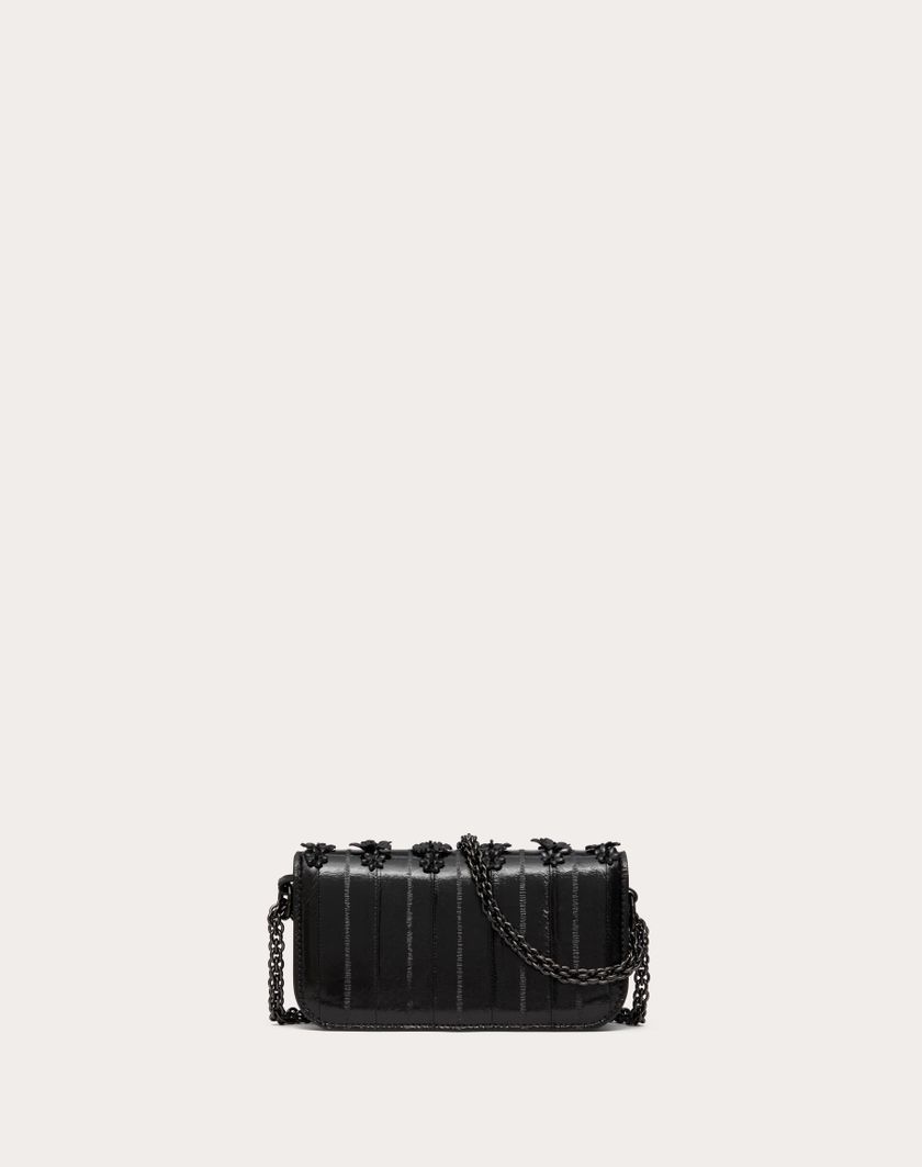 Valentino Handbags Borsa Piccola A Spalla Valentino Garavani Locò Ricamata In Anguilla per Donna in Nero | Valentino IT Shopping Online