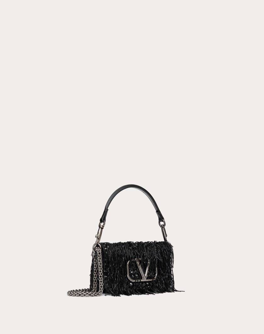 Valentino Handbags Borsa Piccola A Spalla Valentino Garavani Locò Ricamata per Donna in Nero | Valentino IT Affare Del Giorno
