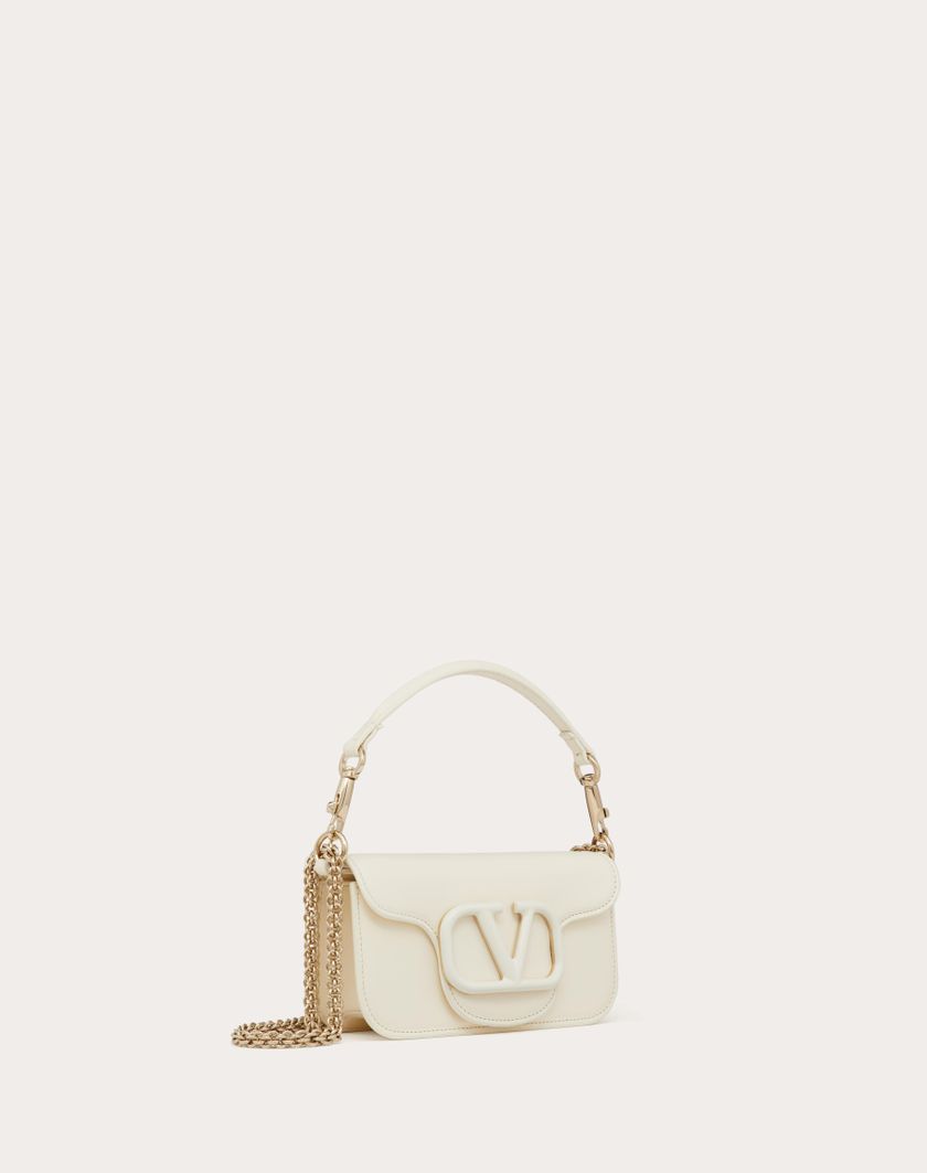 Valentino Handbags Borsa Piccola A Spalla Valentino Garavani Locò In Vitello per Donna in Avorio | Valentino IT Prezzo Ridotto