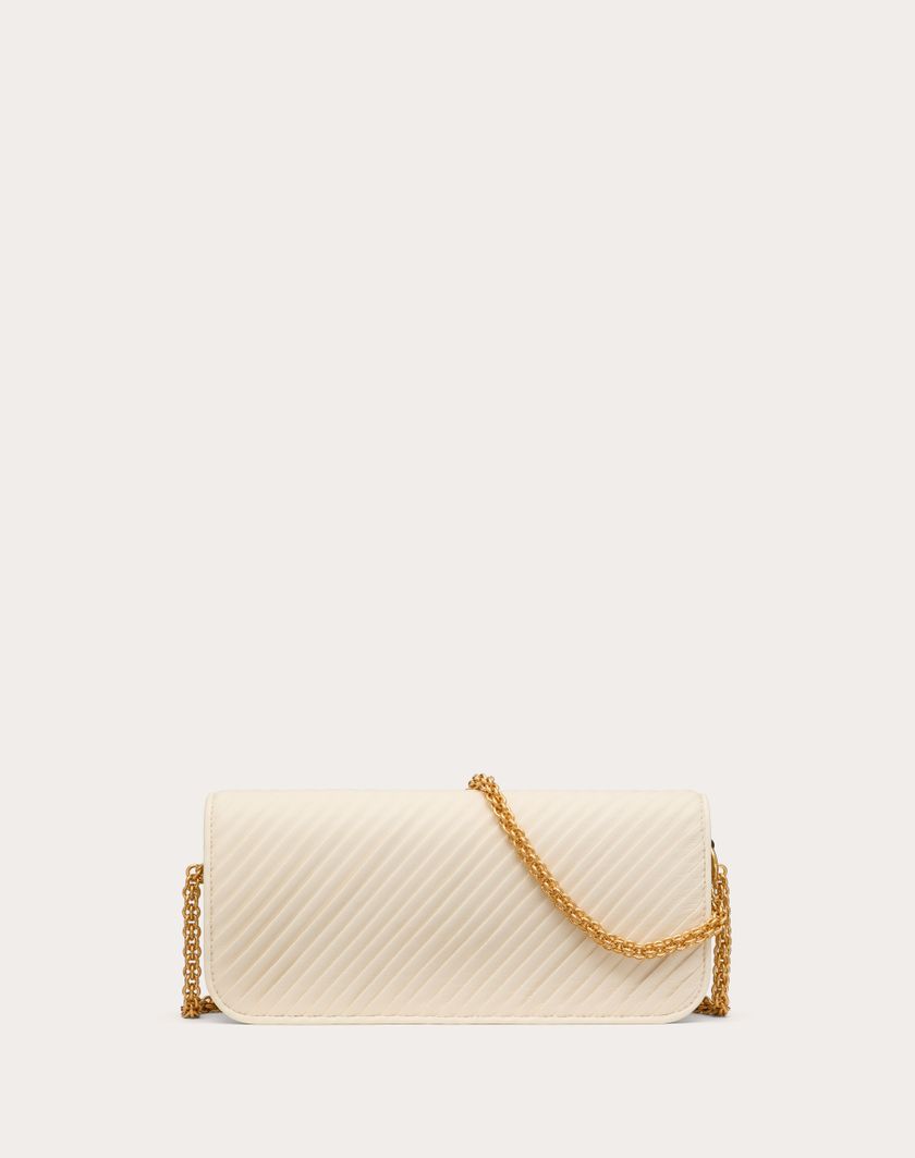 Valentino Handbags Borsa A Spalla Valentino Garavani Locò In Nappa Plissettata per Donna in Avorio | Valentino IT Offerta