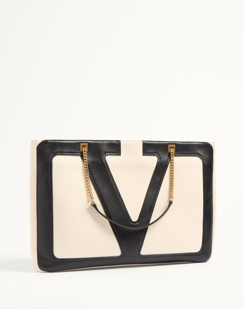 Valentino Handbags Borsa Shopping Grande Valentino Garavani Viva Superstar In Nappa per Donna in Avorio/nero | Valentino IT Vendita Economica