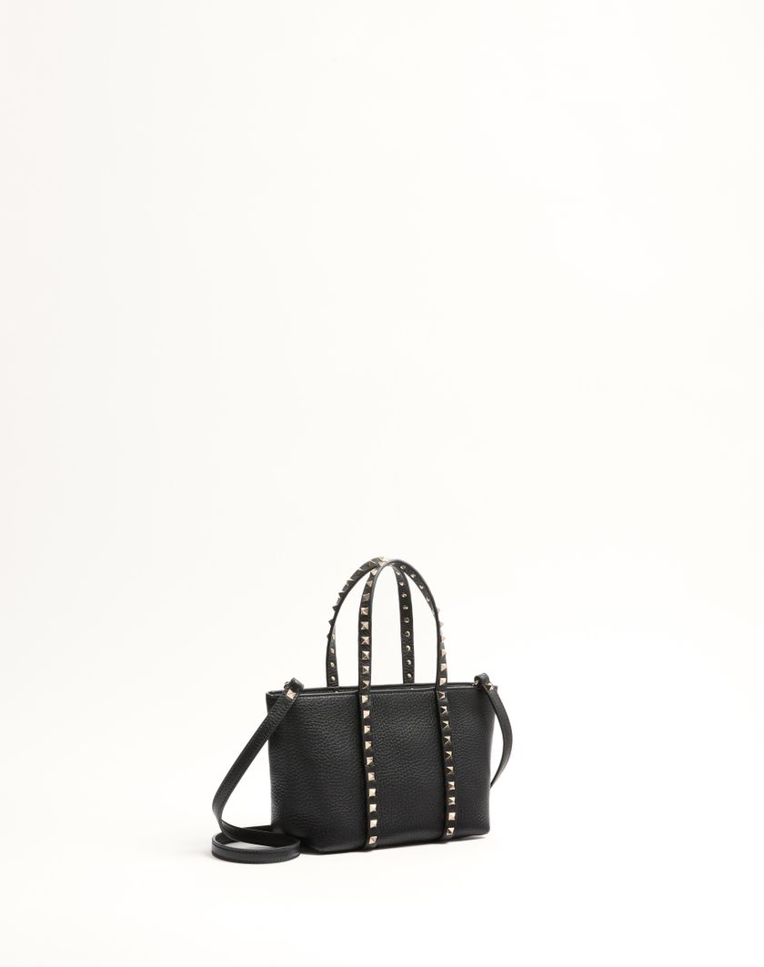 Valentino Handbags Borsa Shopping Piccola Valentino Garavani Rockstud In Vitello Granato per Donna in Light Ivory | Valentino IT Nuova