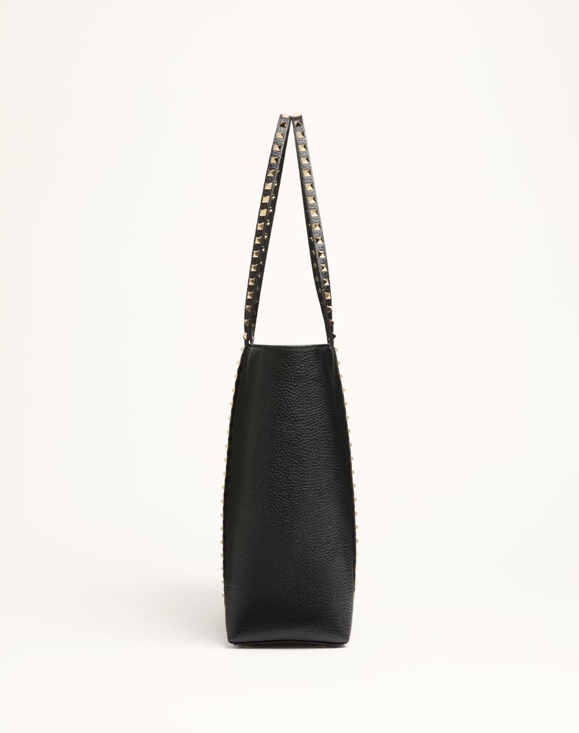 Valentino Handbags Borsa Shopping Valentino Garavani Rockstud In Vitello Granato per Donna in Nero | Valentino IT 2025