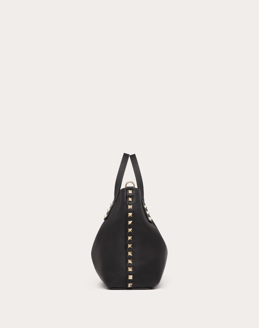 Valentino Handbags Borsa Piccola Rockstud In Vitello Granato Con Fodera A Contrasto per Donna in Nero/rose Quartz | Valentino IT Italy