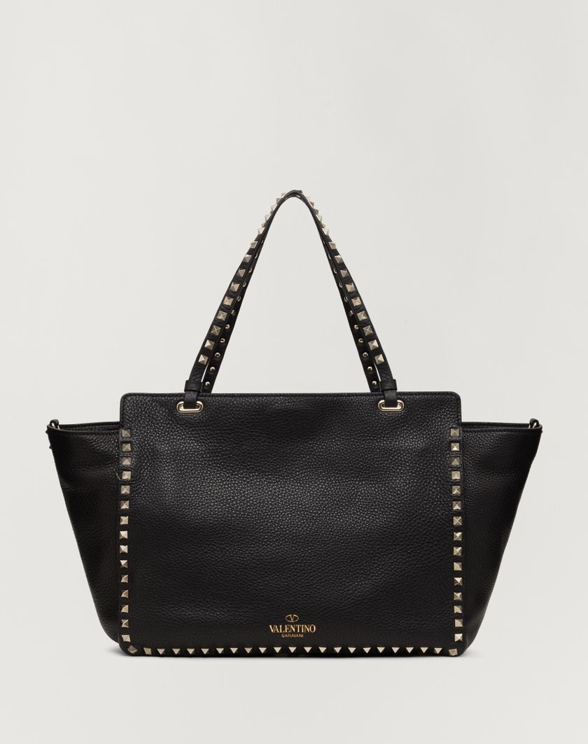 Valentino Handbags Borsa Media Rockstud In Vitello Granato per Donna in Nero | Valentino IT 2025