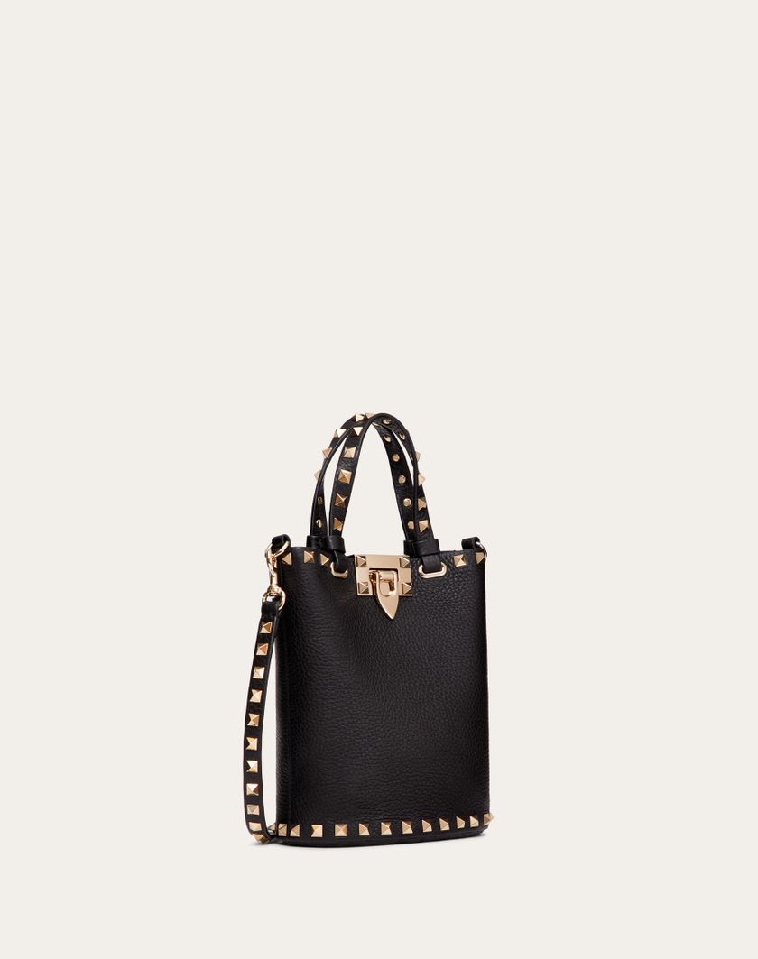 Valentino Handbags Pouch Con Tracolla Rockstud In Vitello Granato per Donna in Nero | Valentino IT Qualità