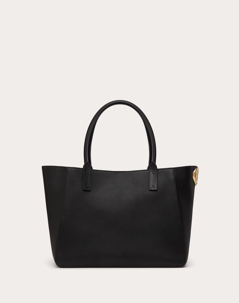 Valentino Handbags Borsa Shopping Vlogo Side In Vitello Nappato per Donna in Nero | Valentino IT Negozi Online