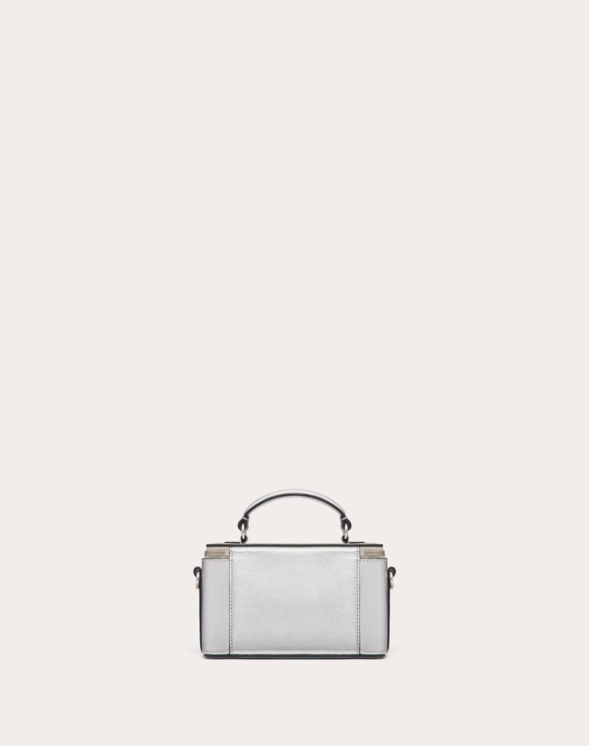 Valentino Handbags Mini Borsa A Mano Locò In Vitello Metallizzato per Donna in Argento | Valentino IT Promozione Limitata