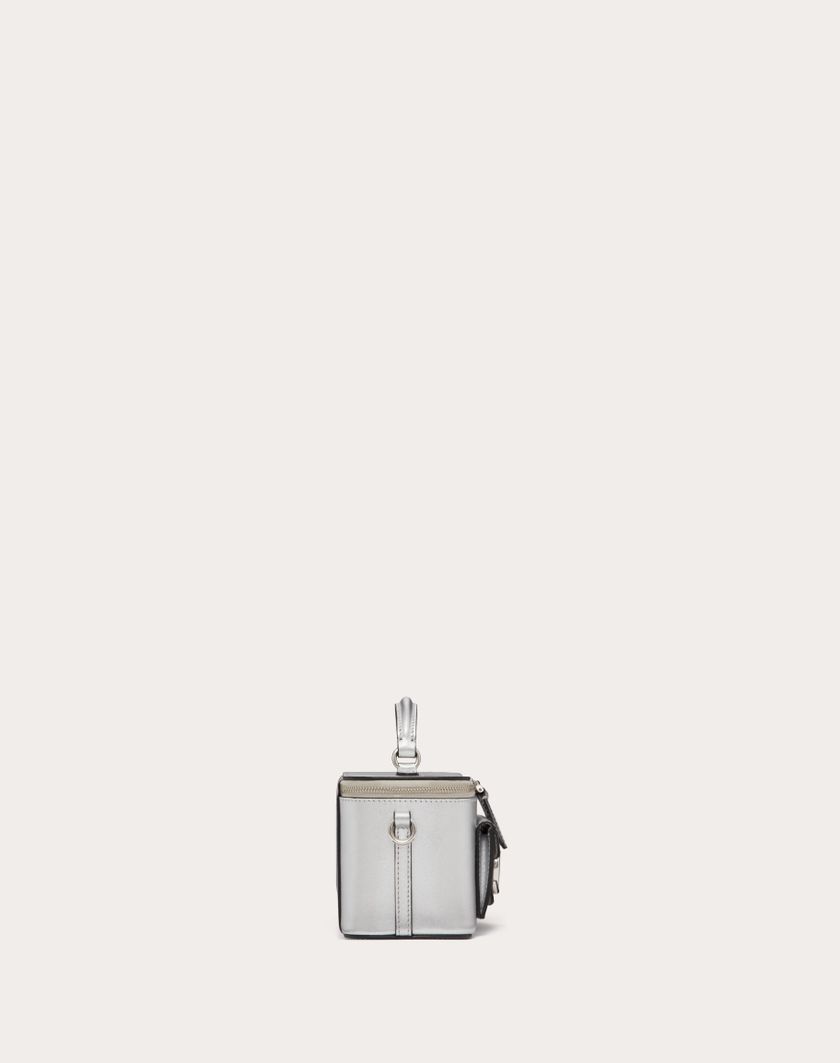 Valentino Handbags Mini Borsa A Mano Locò In Vitello Metallizzato per Donna in Argento | Valentino IT Promozione Limitata