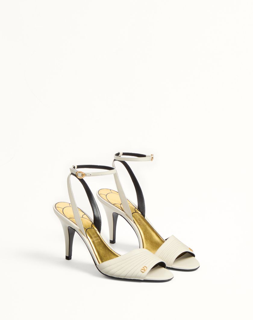 Valentino Handbags Sandalo Ladycrush In Capretto 85mm per Donna in Avorio | Valentino IT Saldi