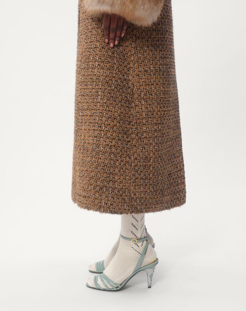 Valentino Handbags Cappotto In Fantasy Tweed per Donna in Marrone/multicolor | Valentino IT Offerte