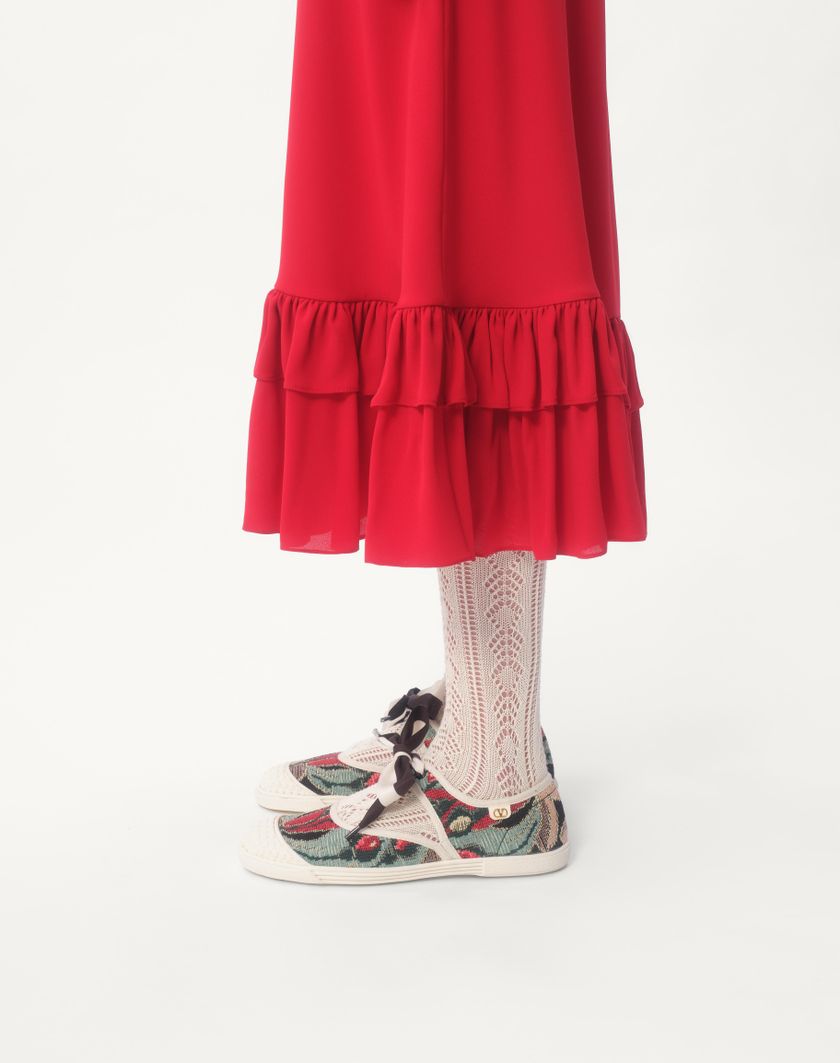 Valentino Handbags Abito Midi In Georgette per Donna in Rosso | Valentino IT I Più Venduti