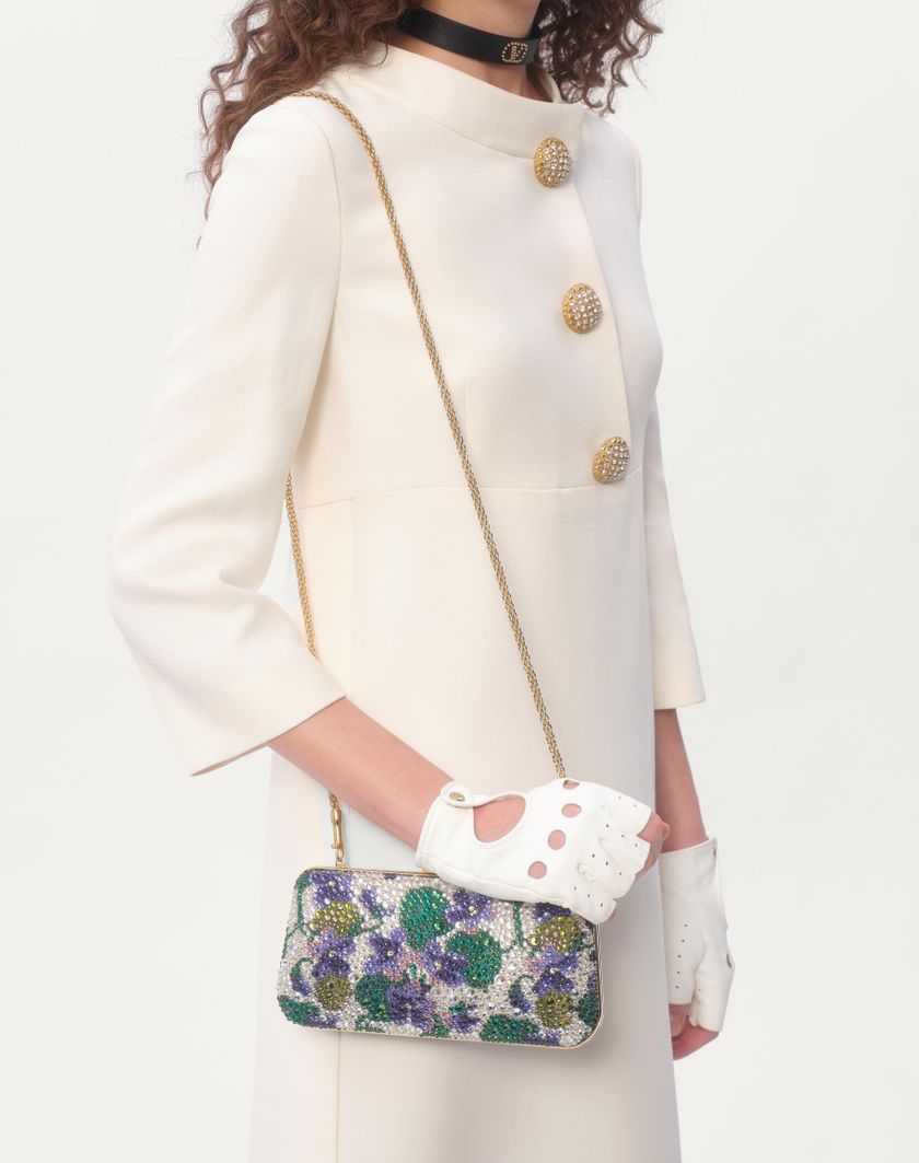 Valentino Handbags Abito Midi In Crepe Couture per Donna in Avorio | Valentino IT In Linea