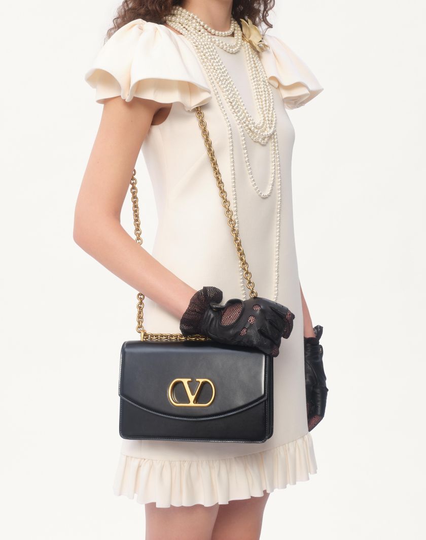 Valentino Handbags Abito Corto In Crepe Couture per Donna in Avorio | Valentino IT Nuovo