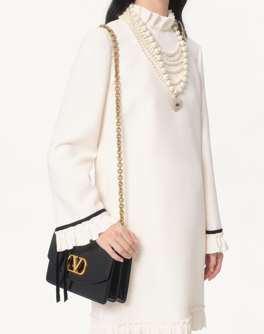 Valentino Handbags Abito Corto In Crepe Couture per Donna in Avorio | Valentino IT Qualità