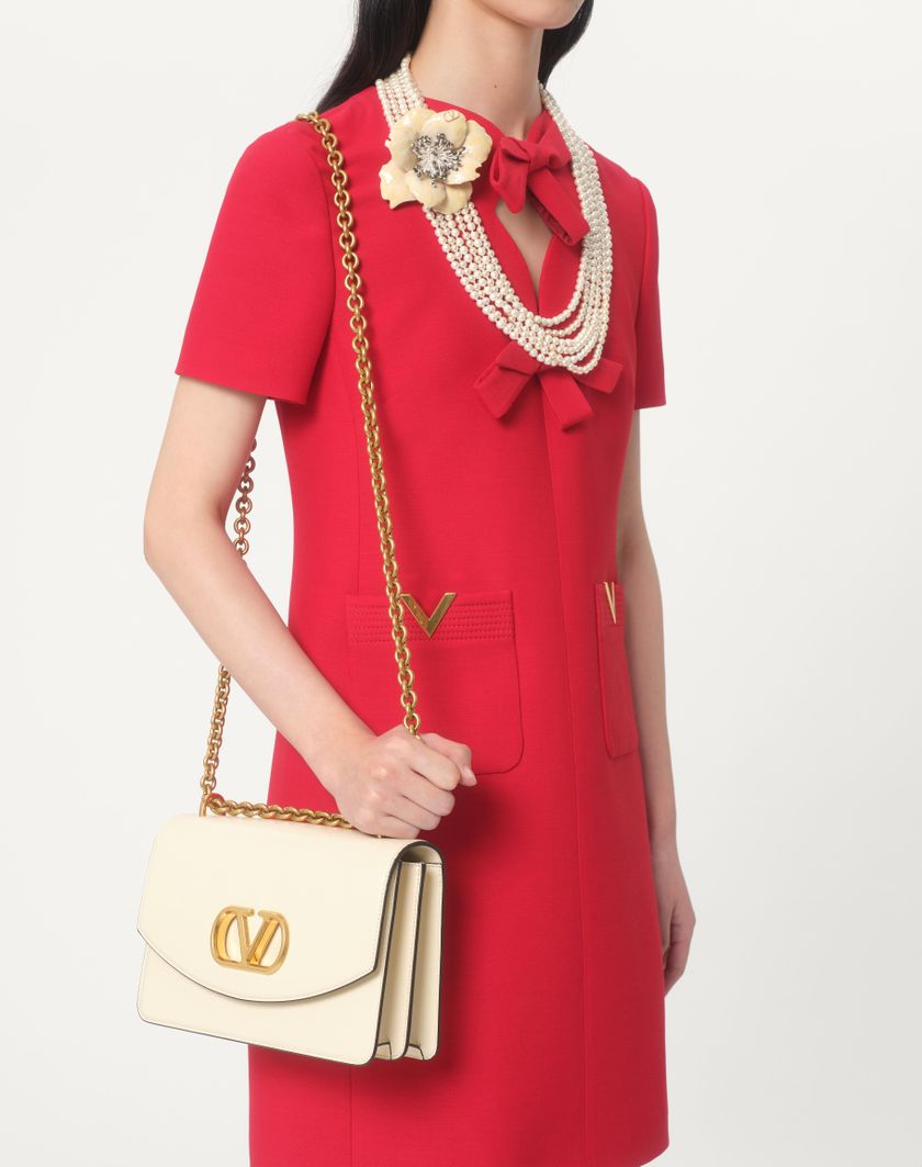 Valentino Handbags Abito Corto In Crepe Couture per Donna in Rosso | Valentino IT Acquista Ora
