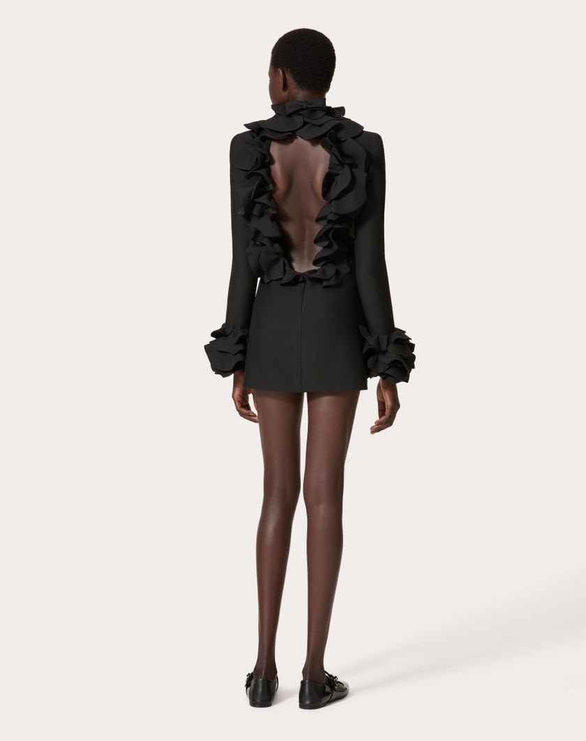 Valentino Handbags Abito Corto In Crepe Couture Ricamato per Donna in Nero | Valentino IT Shopping Online