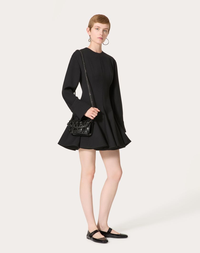 Valentino Handbags Abito Corto In Luxury Crepe per Donna in Nero | Valentino IT Affare Del Giorno