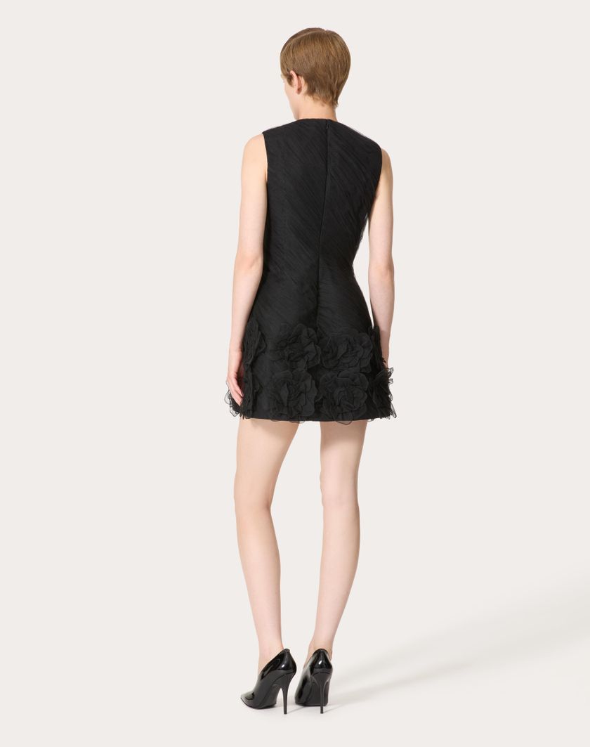 Valentino Handbags Abito Corto In Tulle Illusione Ricamato per Donna in Nero | Valentino IT Prezzo Ridotto