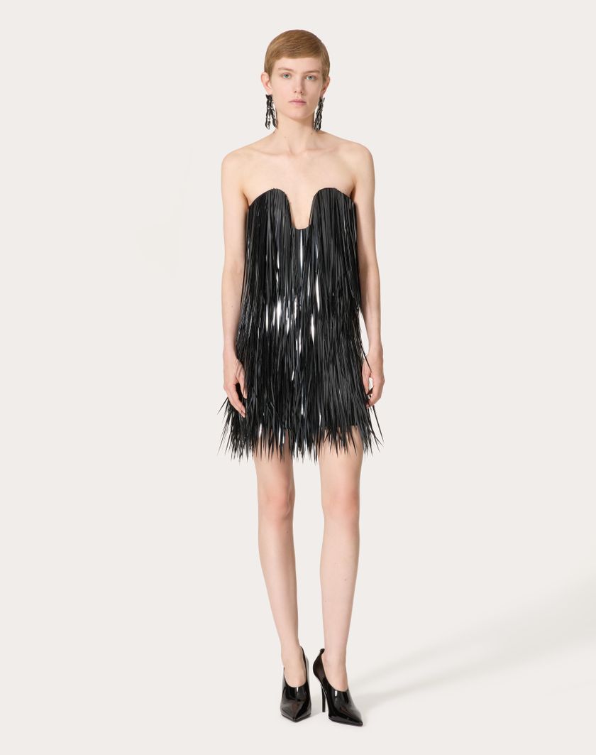 Valentino Handbags Abito Corto In Organza Ricamato per Donna in Nero | Valentino IT Offerte