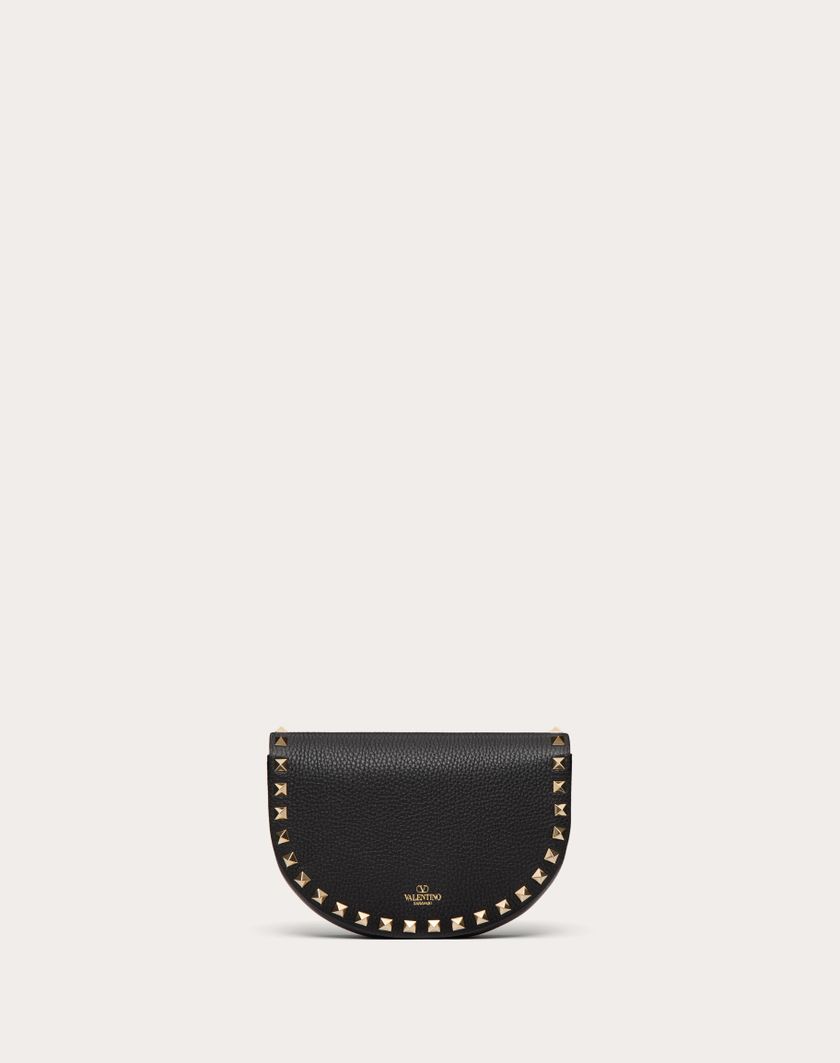 Valentino Handbags Mini Borsa A Tracolla Rockstud In Vitello Granato per Donna in Nero | Valentino IT Italy