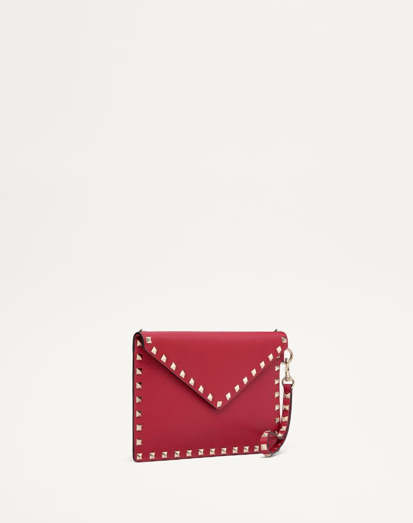 Valentino Handbags Pouch Rockstud In Vitello Granato per Donna in Rosso V. | Valentino IT Nuovo