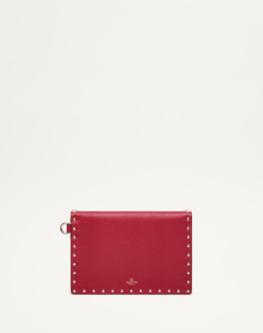 Valentino Handbags Pouch Rockstud In Vitello Granato per Donna in Rosso V. | Valentino IT Nuovo