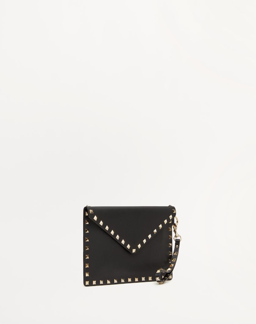 Valentino Handbags Pouch Rockstud In Vitello per Donna in Poudre | Valentino IT Promozione