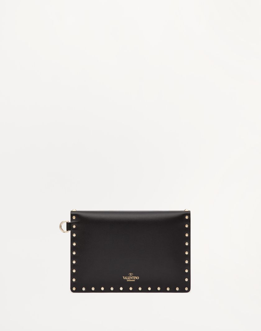 Valentino Handbags Pouch Rockstud In Vitello per Donna in Poudre | Valentino IT Promozione