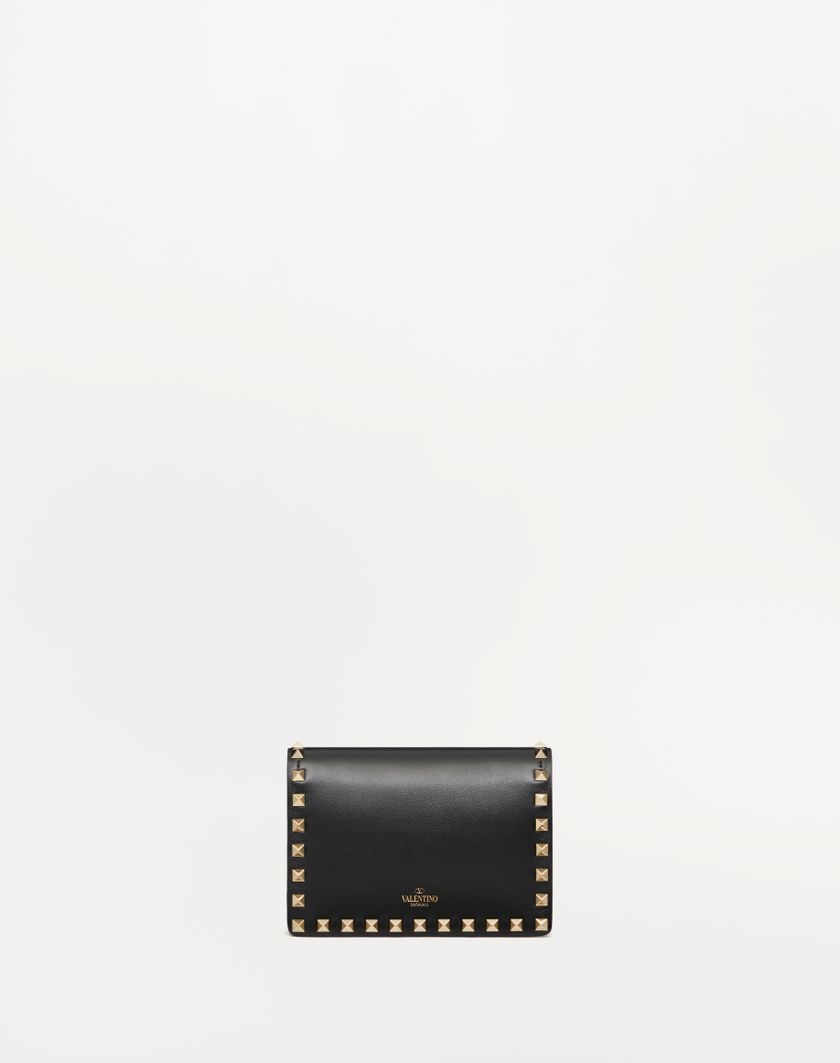 Valentino Handbags Pouch Con Catena Rockstud In Vitello per Donna in Poudre | Valentino IT Qualità Garantita