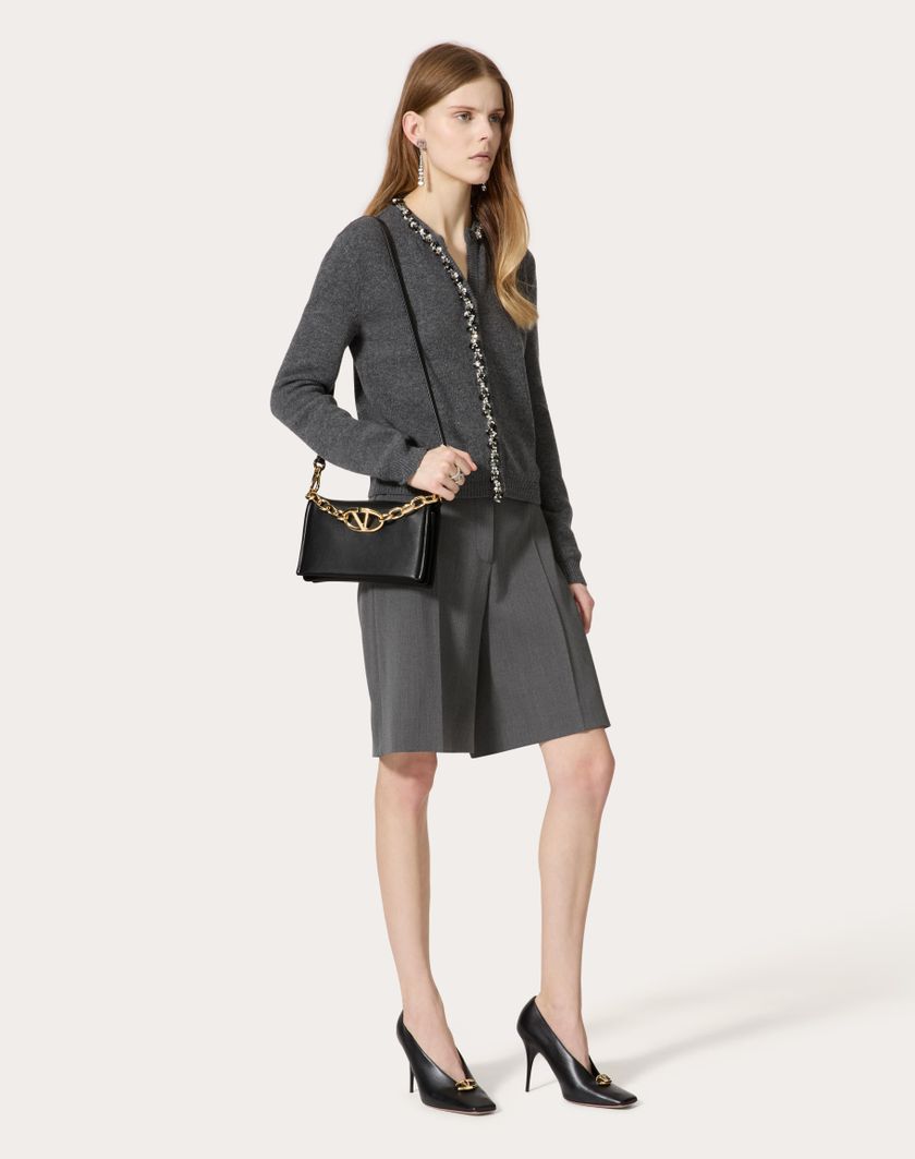 Valentino Handbags Clutch Vlogo Chain In Nappa Con Catena per Donna in Nero | Valentino IT Affare Del Giorno