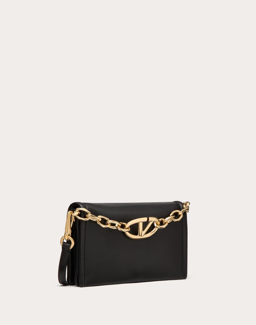 Valentino Handbags Clutch Vlogo Chain In Nappa Con Catena per Donna in Nero | Valentino IT Affare Del Giorno