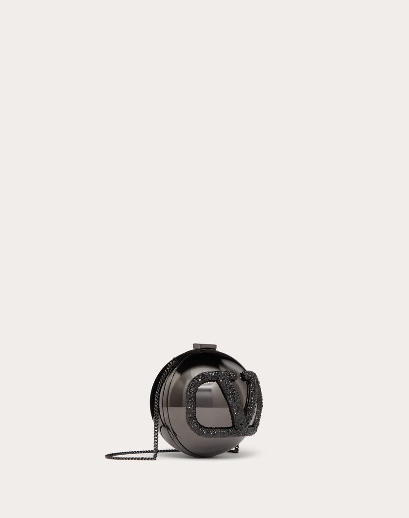 Valentino Handbags Minaudière Vlogo Signature In Metallo E Strass per Donna in Nero | Valentino IT Offerta