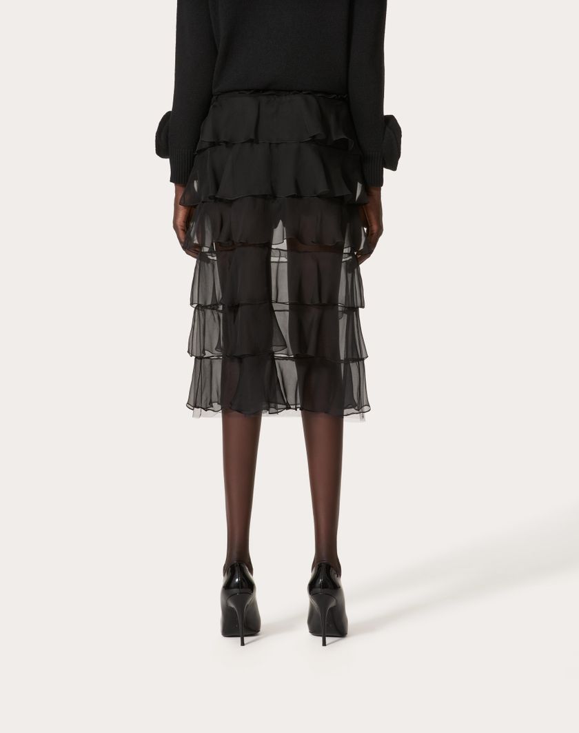 Valentino Handbags Gonna In Chiffon per Donna in Nero | Valentino IT In Vendita